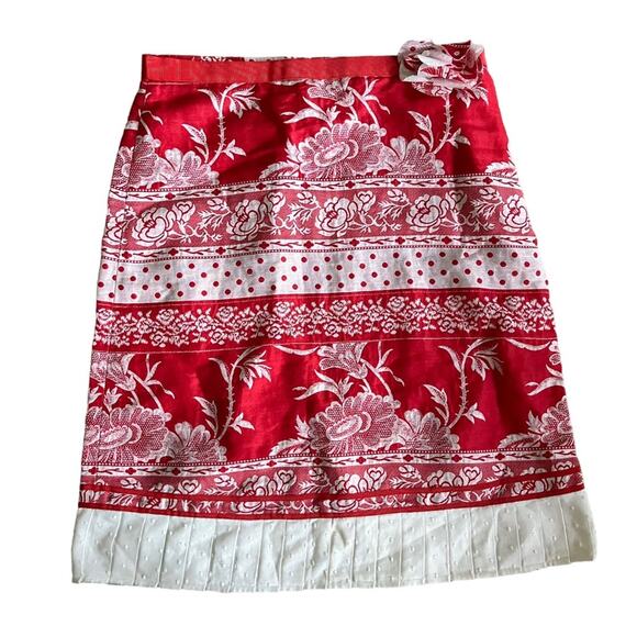 Tibi Vintage Y2K Floral Linen Pencil Skirt Handkerchief Cottage Western Boho 6 - Picture 2 of 10